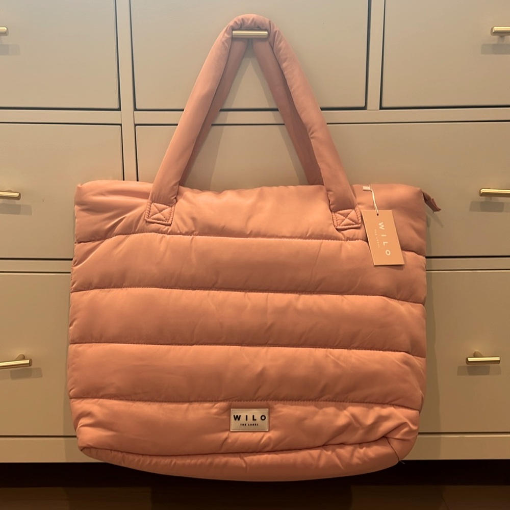 NWT Wilo the Label - Panel Quilted Tote Bag (Clay Pink)